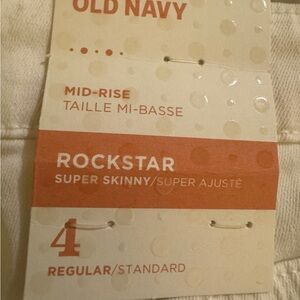 Old Navy Cream Rockstar Skinny Jeans